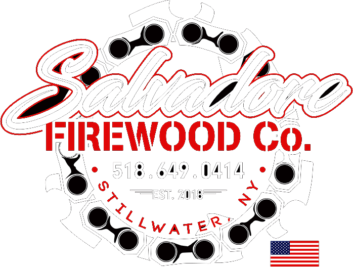 Salvadore Firewood Co. logo: Est. 2018, 518.649.0414
